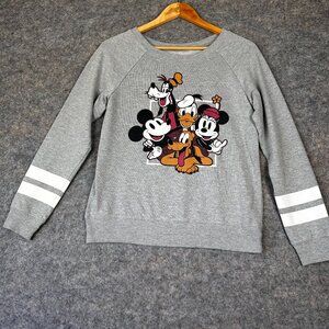 Disney Gray Pullover Sweater Mickey And Friends Women's Size Medium